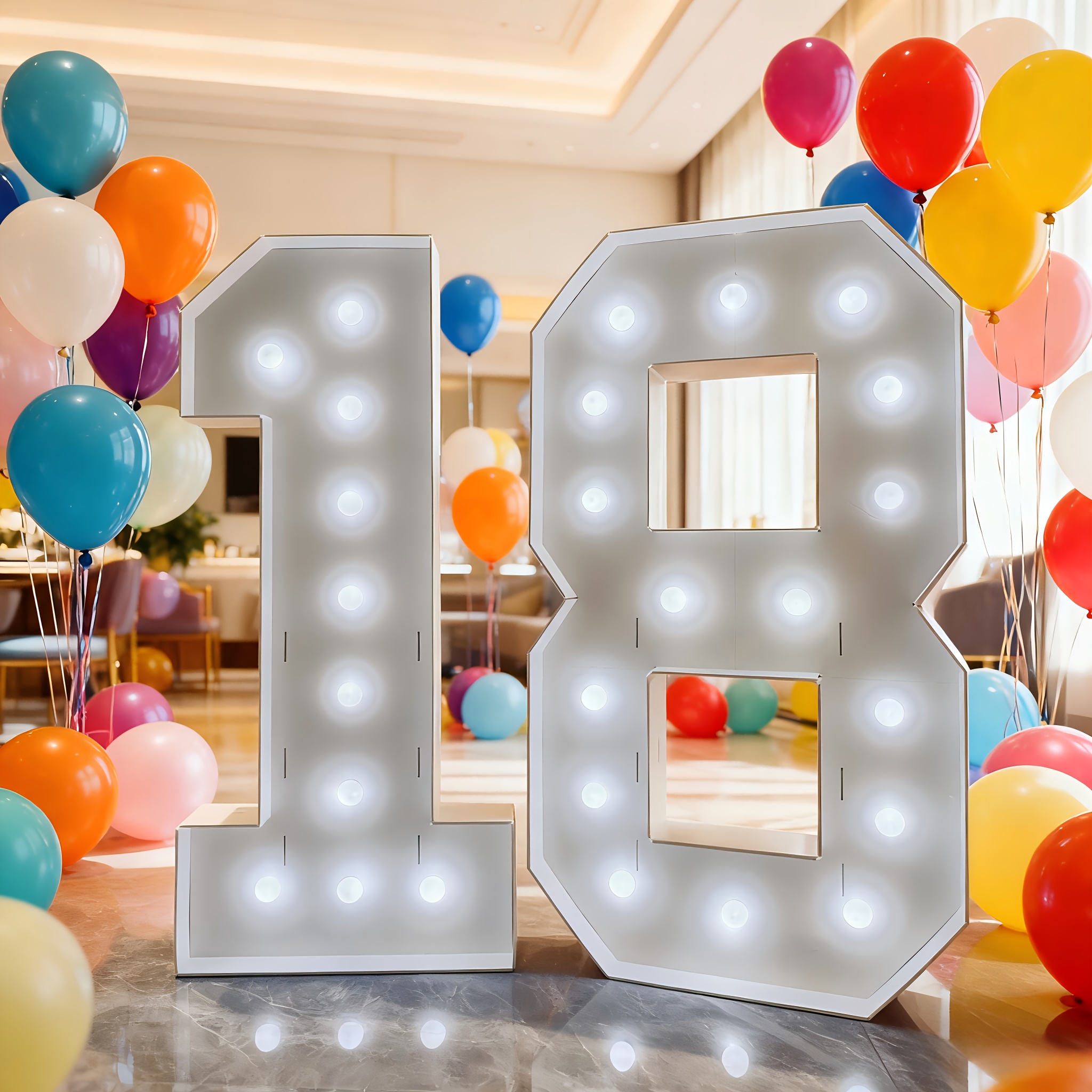 Event & Party Supply Photos - 4-Foot Self-Illuminating LED Number Props (0–9)