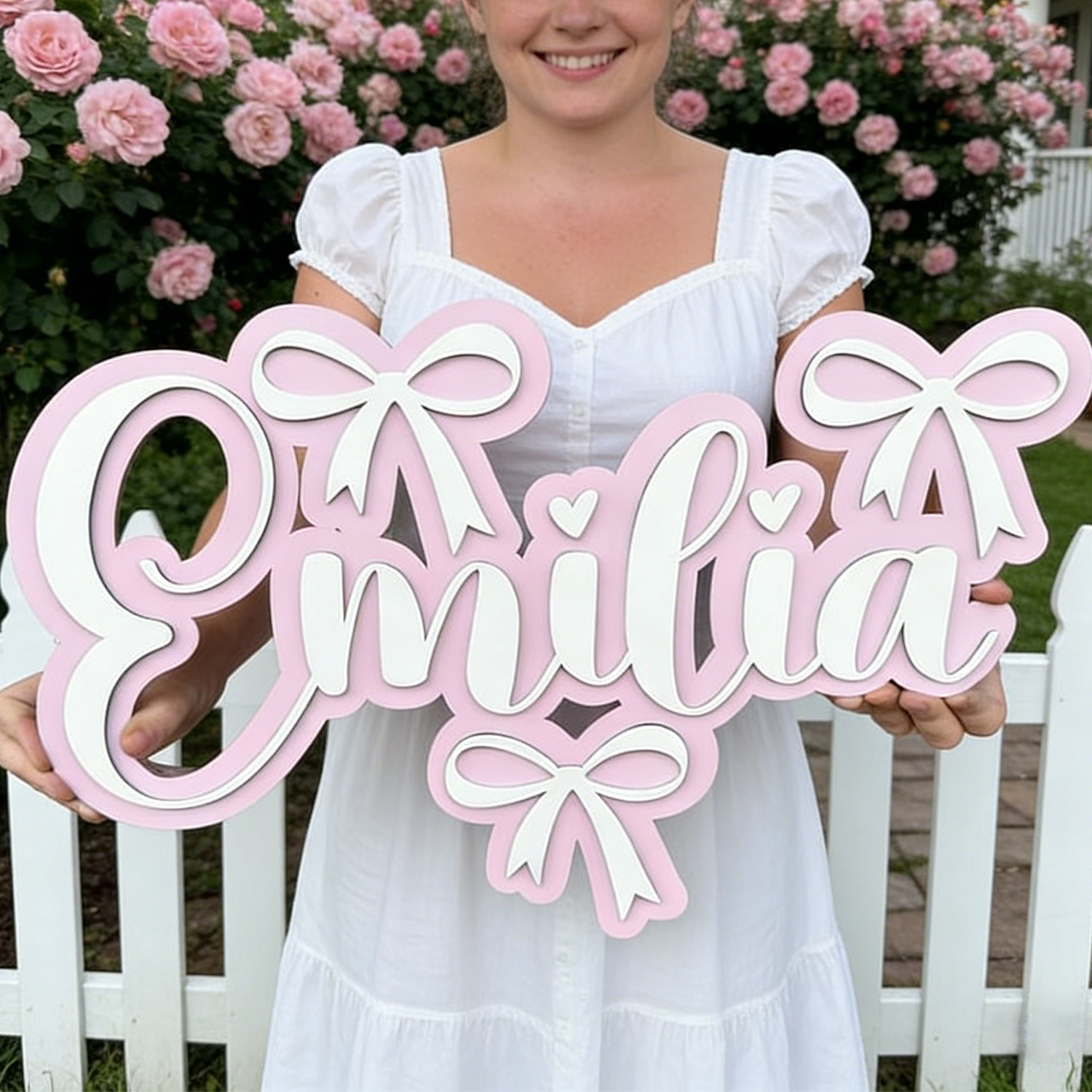 Eve Party - 1pc Customized Double-layer Wooden Decoration Surname