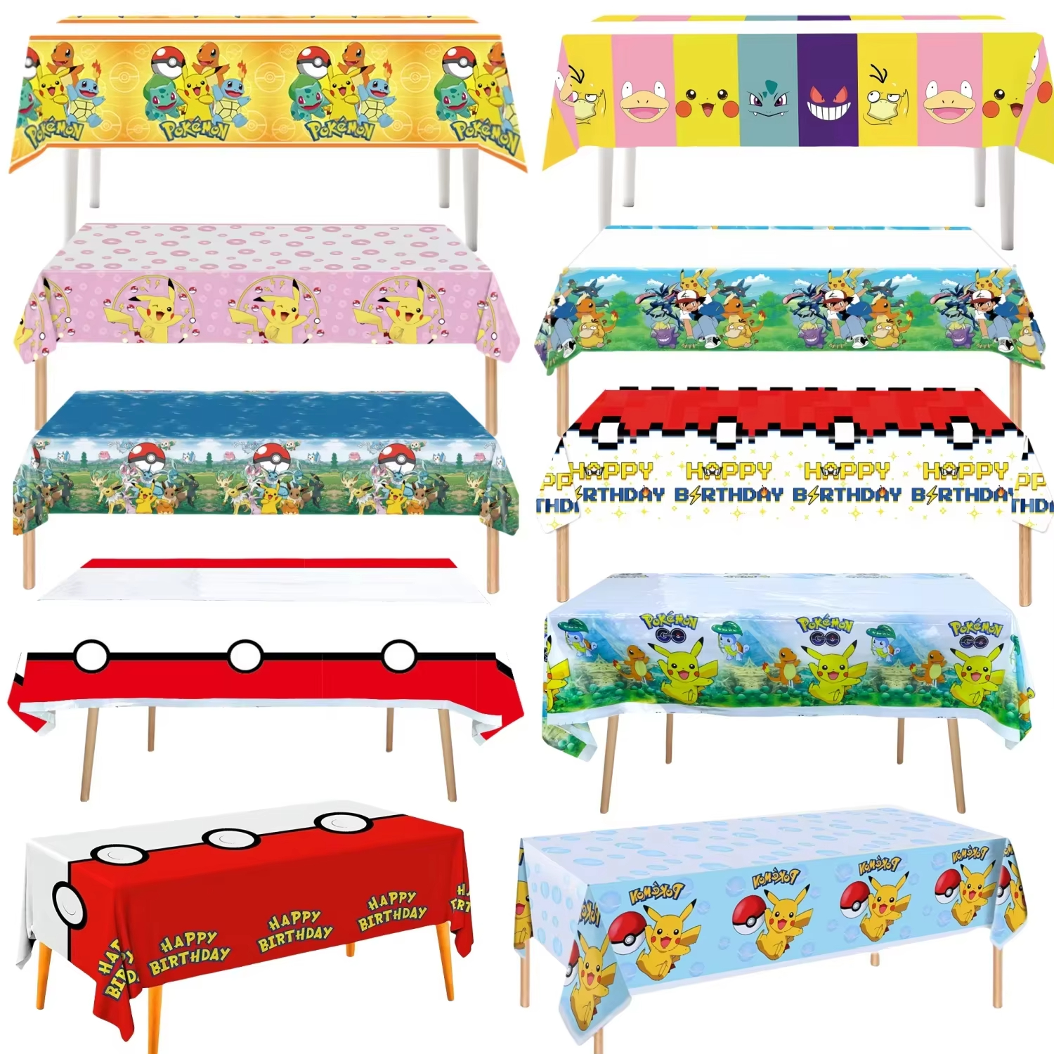 Table Cloth Disposable - Pokemon Tablecloth Birthday Party Decoration Pikachu