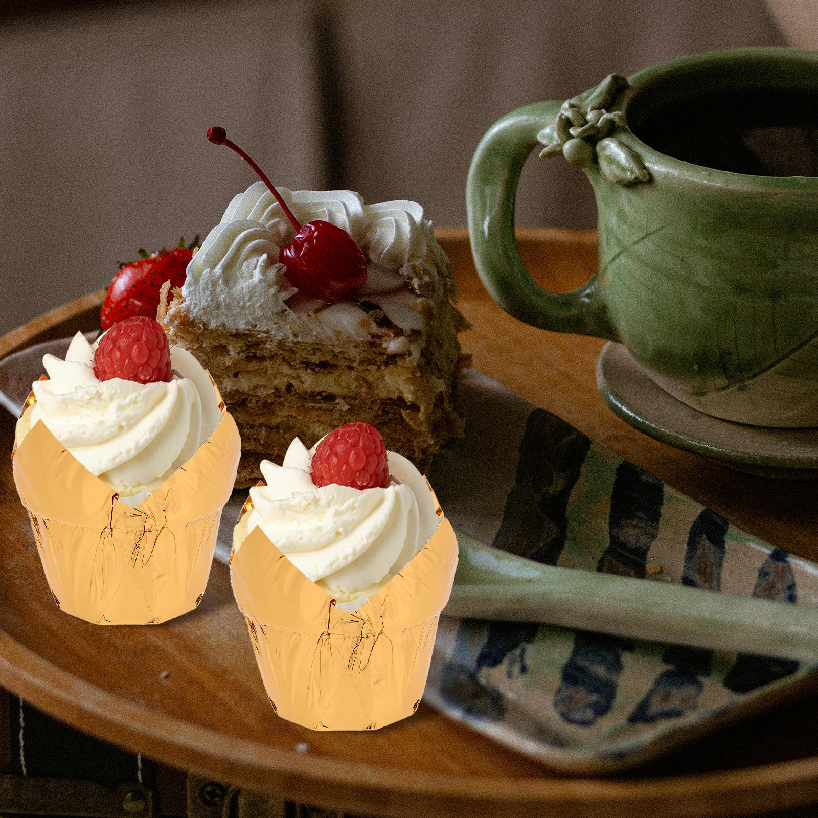 50Pcs Tulip Cupcake Liners Alu - Plastic Cup 50Pcs บทวิจารณ์และราคา