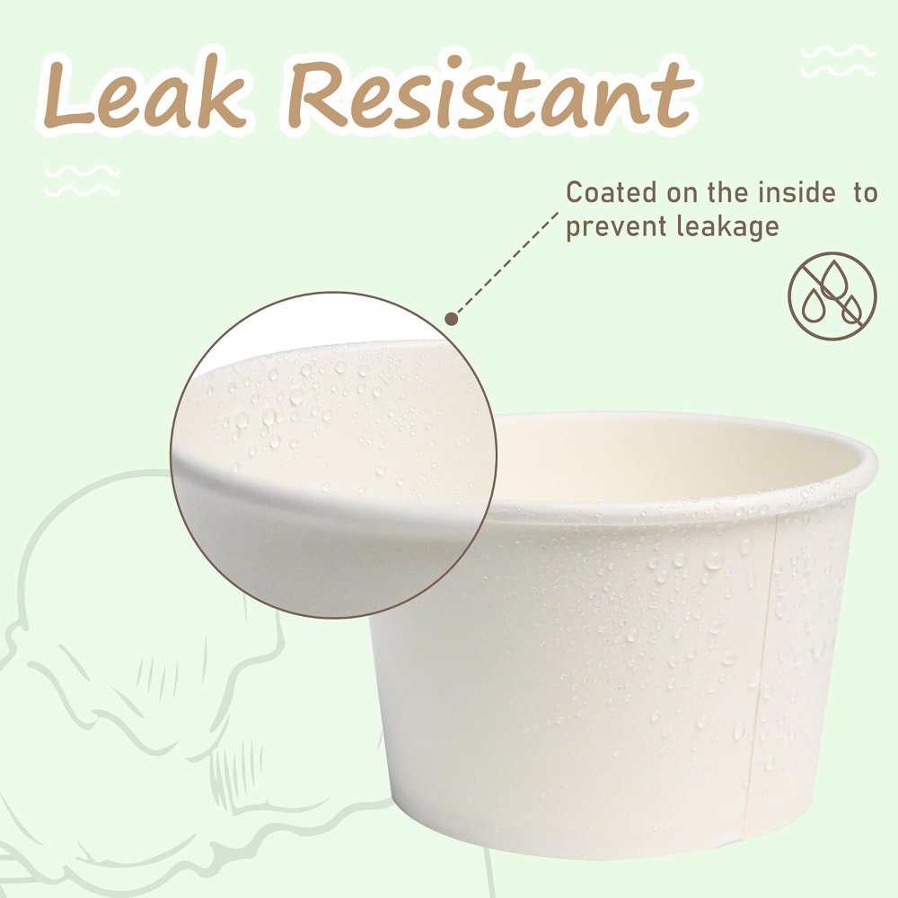 50pcs 8oz Paper Ice Cream Cups - Plastic Cup 50Pcs บทวิจารณ์และราคา