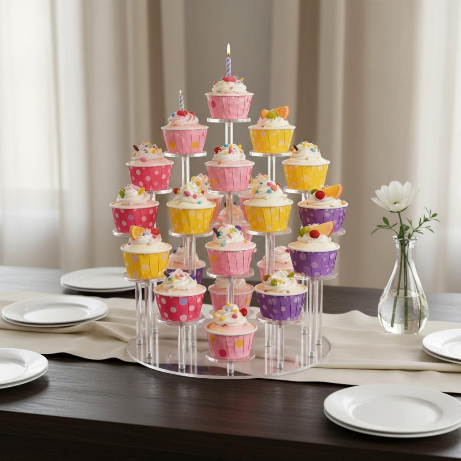 Acrylic Cupcake Stand Transpar - Cupcake Stand Tier บทวิจารณ์และราคา