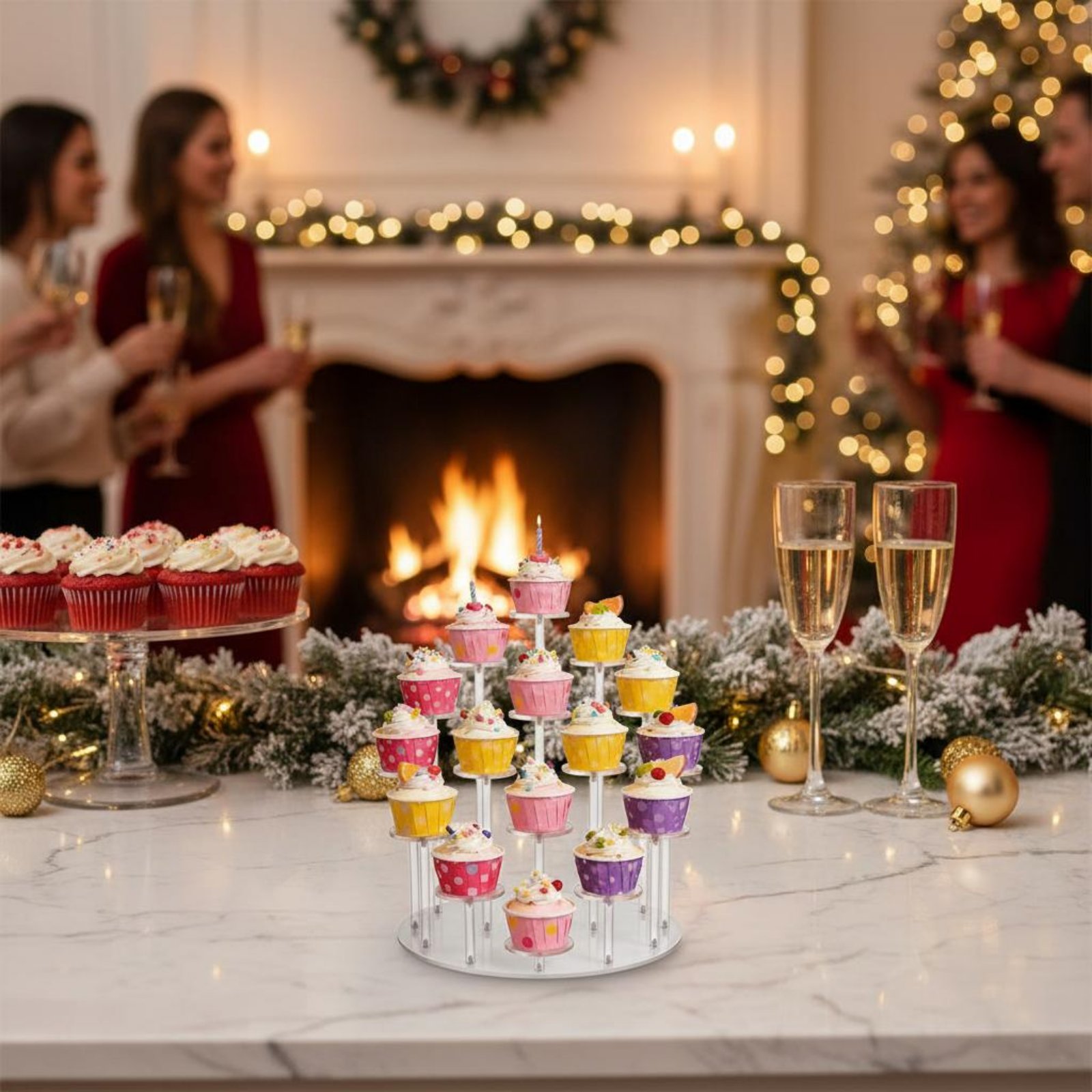 Acrylic Cupcake Stand Transpar - Cupcake Stand Tier บทวิจารณ์และราคา