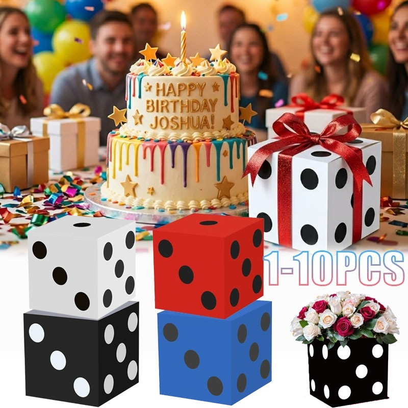 1-10PCS Casino Party Paper Dic - Event Party Box บทวิจารณ์และราคา