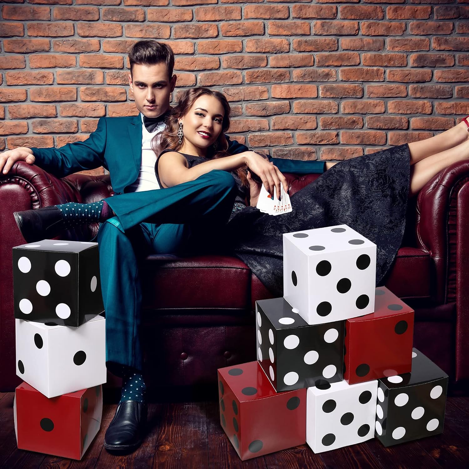 1-10PCS Casino Party Paper Dic - Event Party Box บทวิจารณ์และราคา