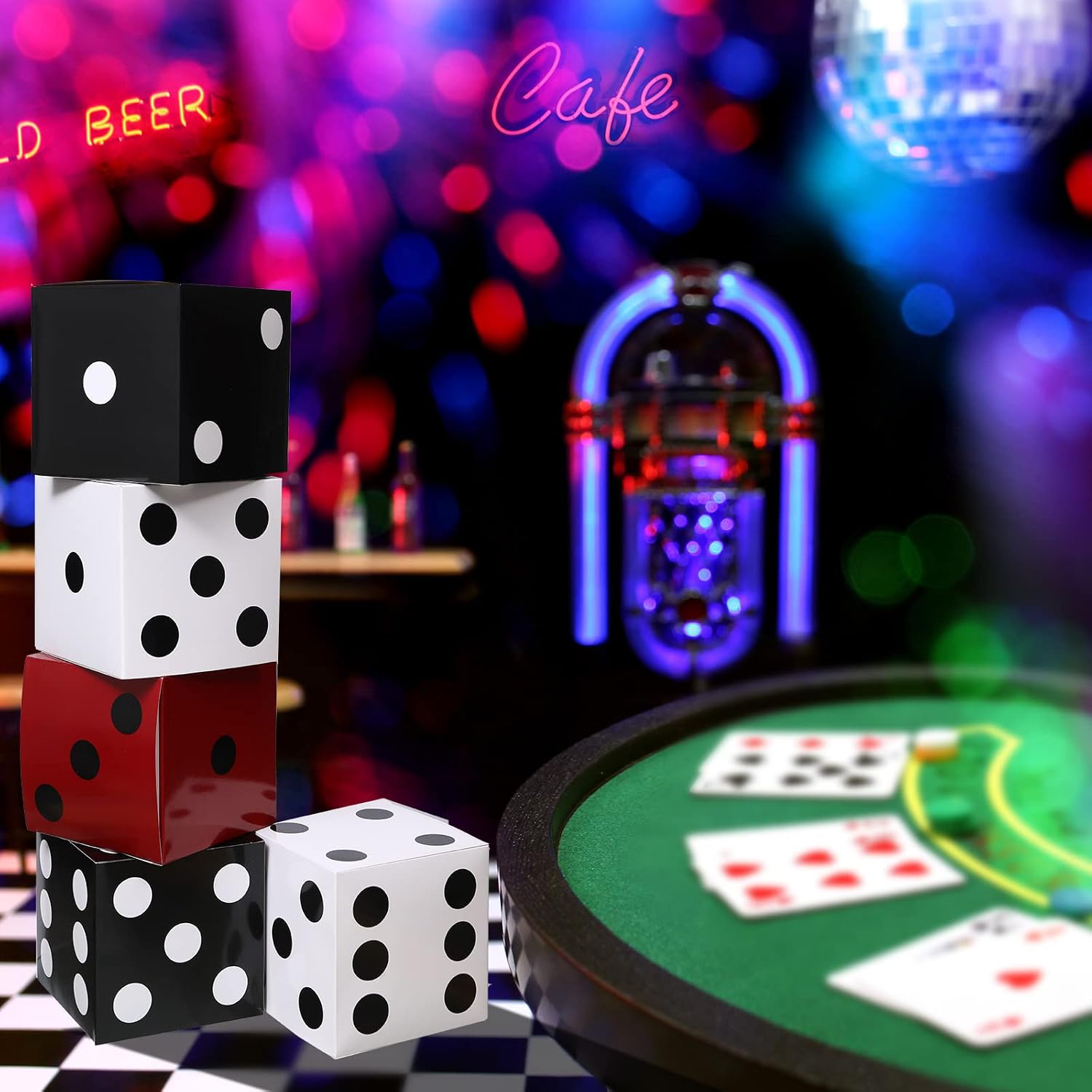 1-10PCS Casino Party Paper Dic - Event Party Box บทวิจารณ์และราคา