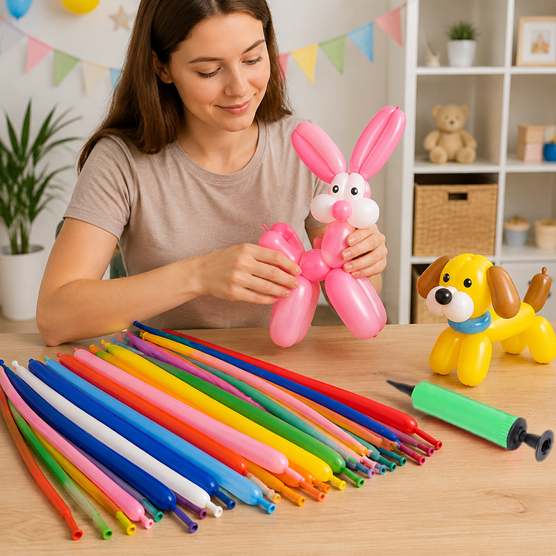 50~200pcs Spiral Balloons Colo - Balloon Pump Hand บทวิจารณ์และราคา