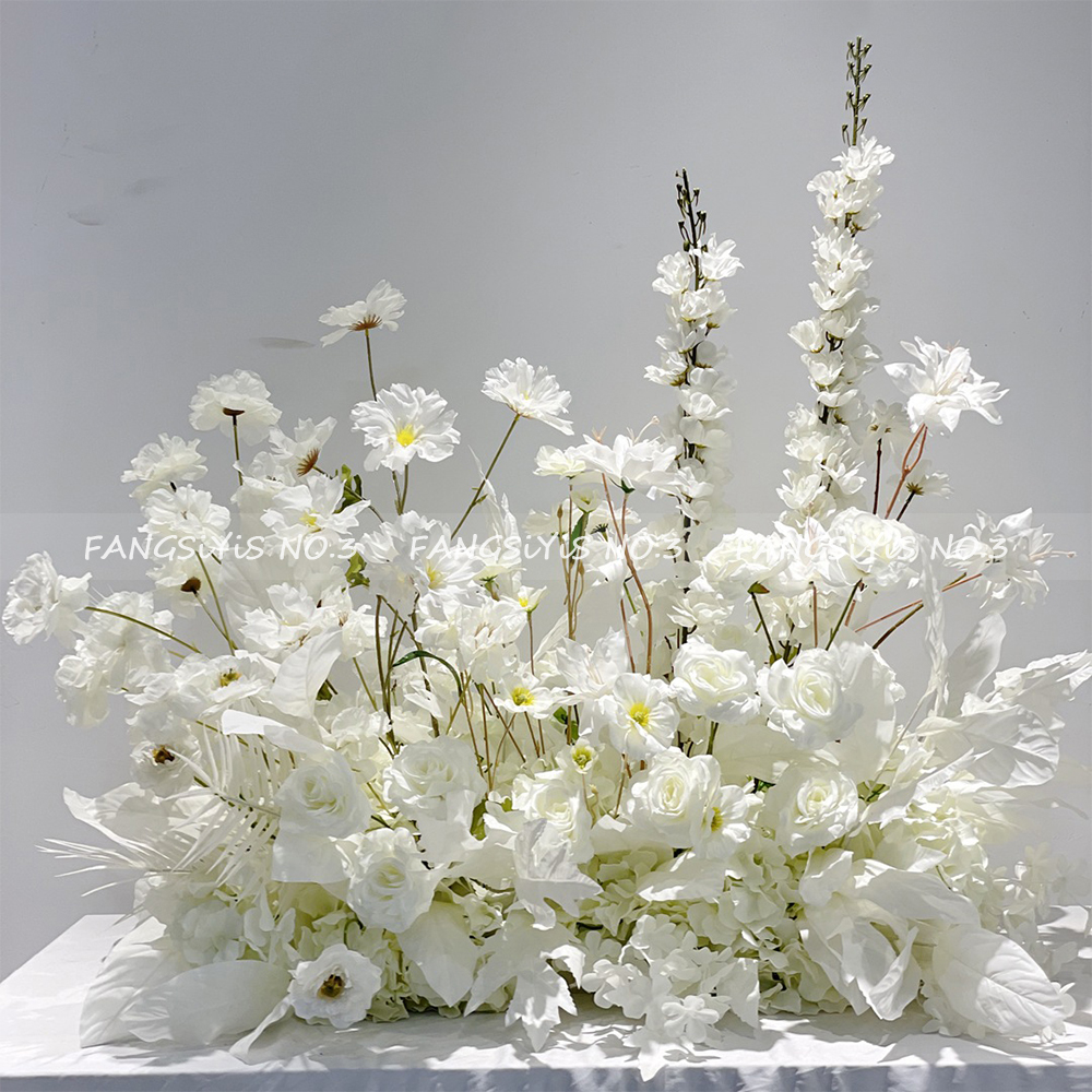 100/50CM Artificial White Rose - Flower Wall Panel บทวิจารณ์และราคา