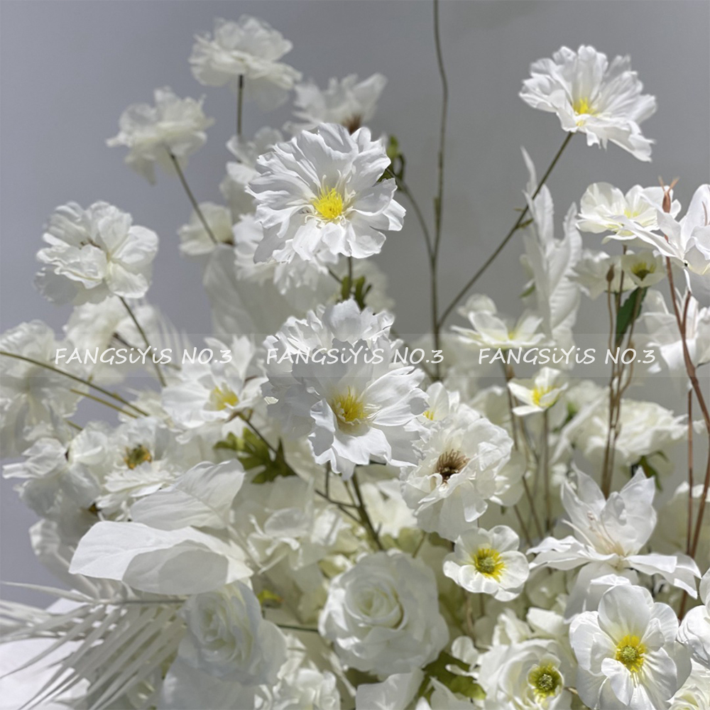 100/50CM Artificial White Rose - Flower Wall Panel บทวิจารณ์และราคา