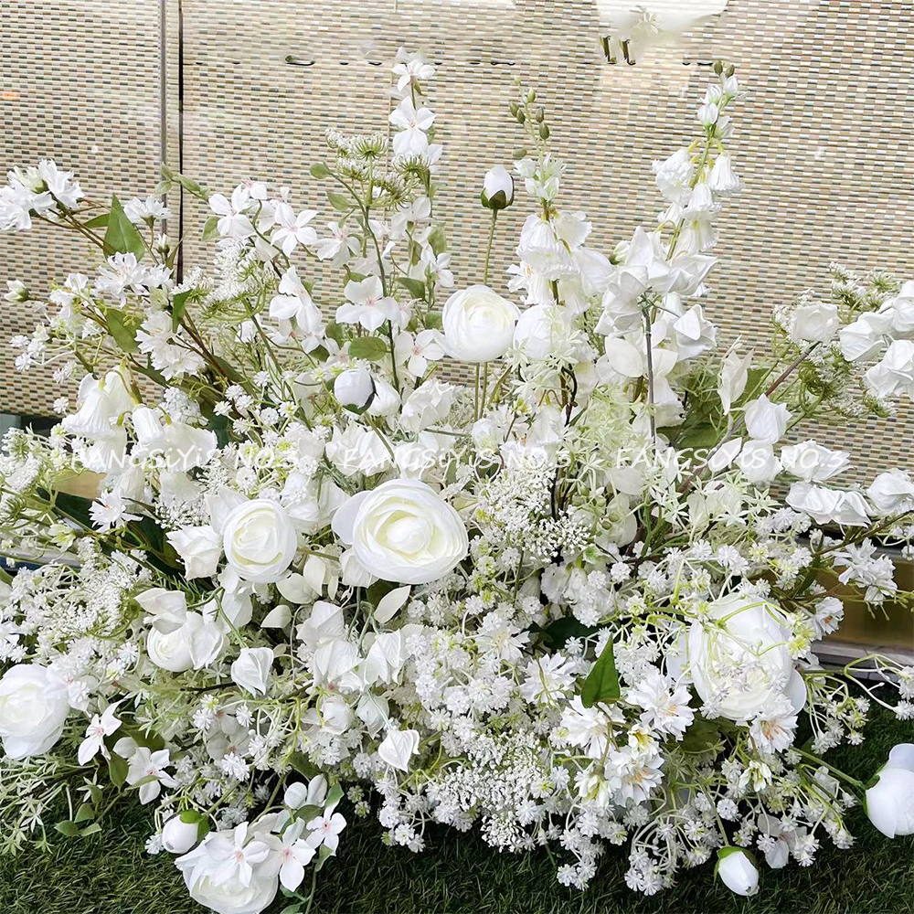 100/50CM Artificial White Rose - Flower Wall Panel บทวิจารณ์และราคา