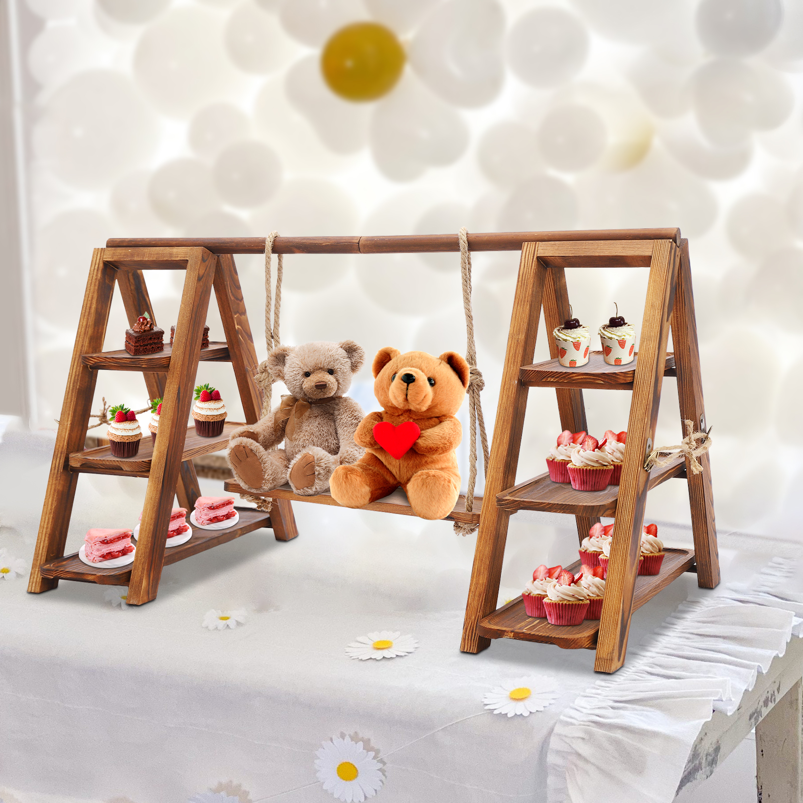 Wooden Dessert Display Stand C - Cupcake Stand Tier บทวิจารณ์และราคา