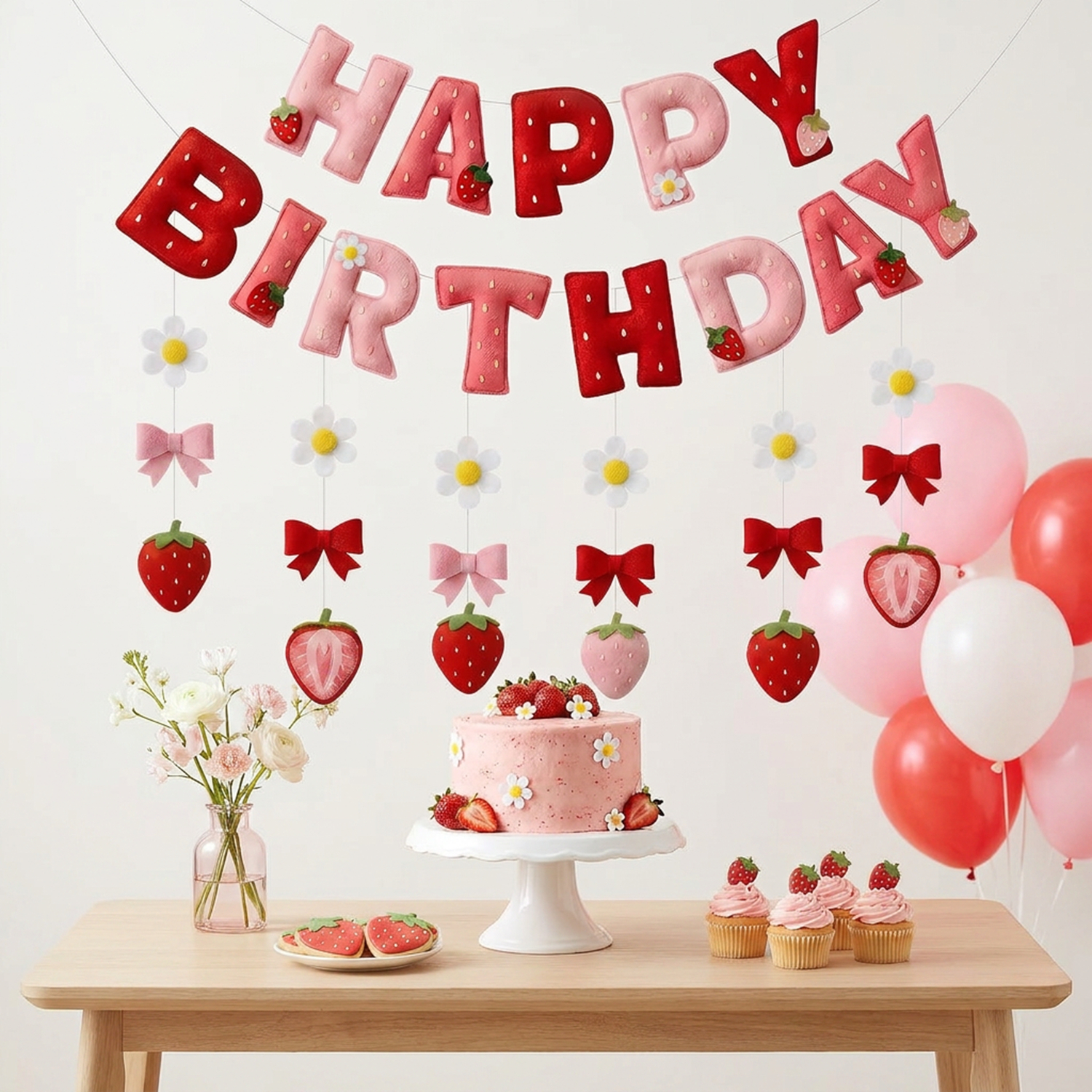 2D Felt Strawberry Hanging Gar - Event Party บทวิจารณ์และราคา