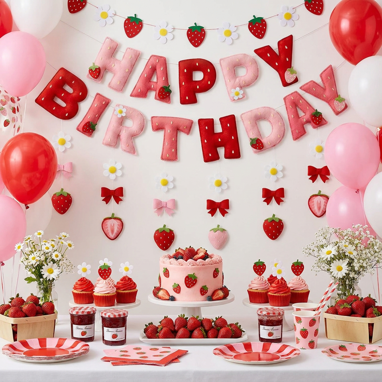 2D Felt Strawberry Hanging Gar - Event Party บทวิจารณ์และราคา