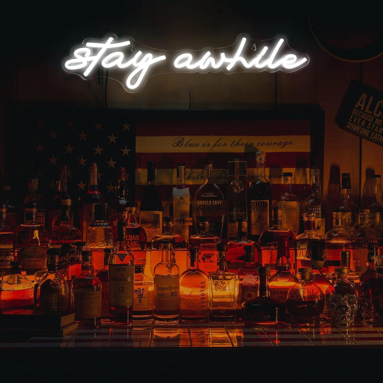 Stay Awhile Neon Signs USB Dim - Neon Sign Party บทวิจารณ์และราคา
