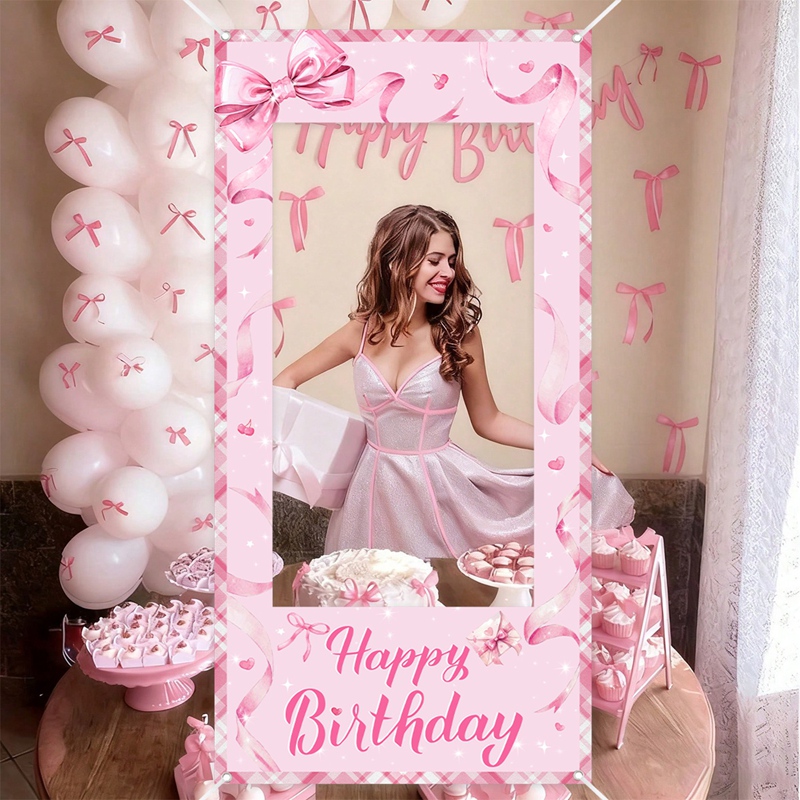 Pink Bow Photo Booth Frame Swe - Photo Booth Frame บทวิจารณ์และราคา