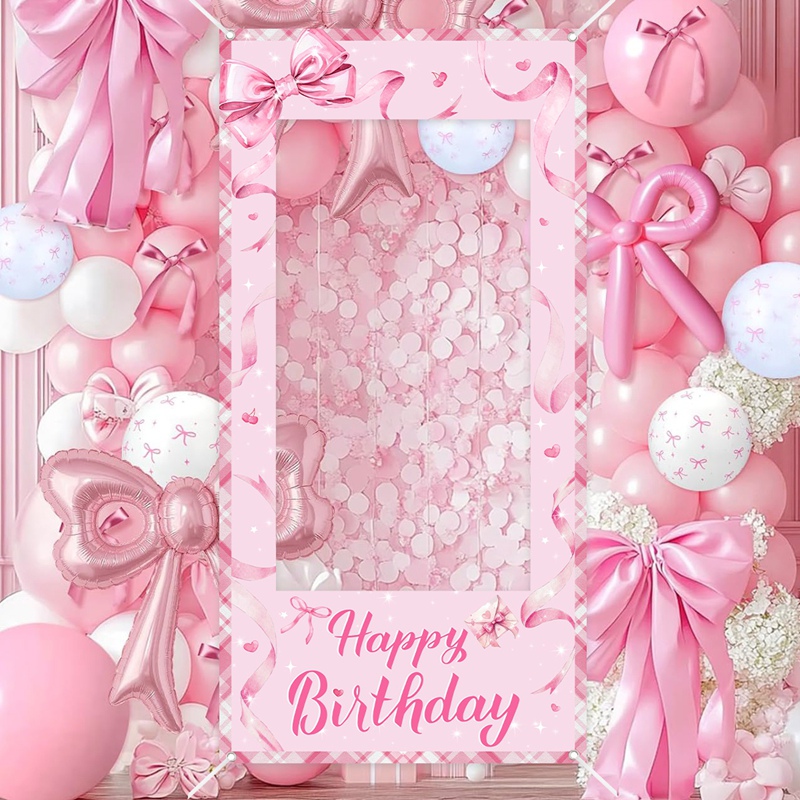 Pink Bow Photo Booth Frame Swe - Photo Booth Frame บทวิจารณ์และราคา
