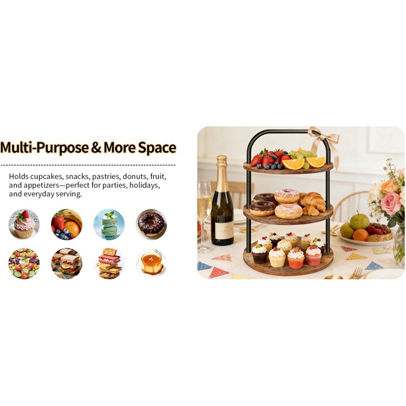 ABLN-Wooden Cupcake Stand Dess - Cupcake Stand Tier บทวิจารณ์และราคา