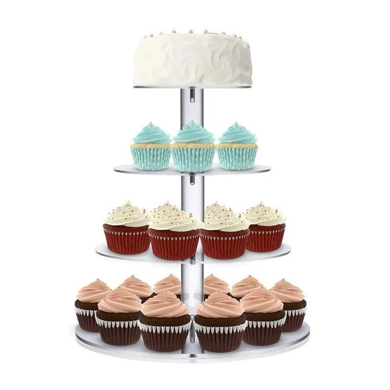 Clear Acrylic 3-5 Tier Cupcake - Cupcake Stand Tier บทวิจารณ์และราคา