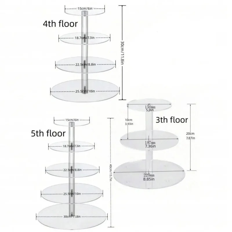Clear Acrylic 3-5 Tier Cupcake - Cupcake Stand Tier บทวิจารณ์และราคา