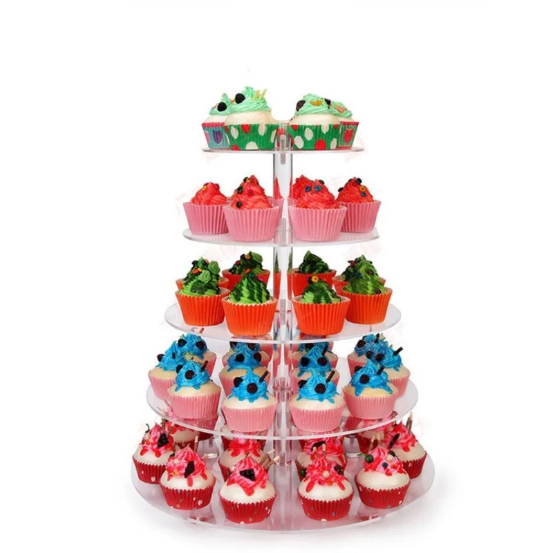 Clear Acrylic 3-5 Tier Cupcake - Cupcake Stand Tier บทวิจารณ์และราคา