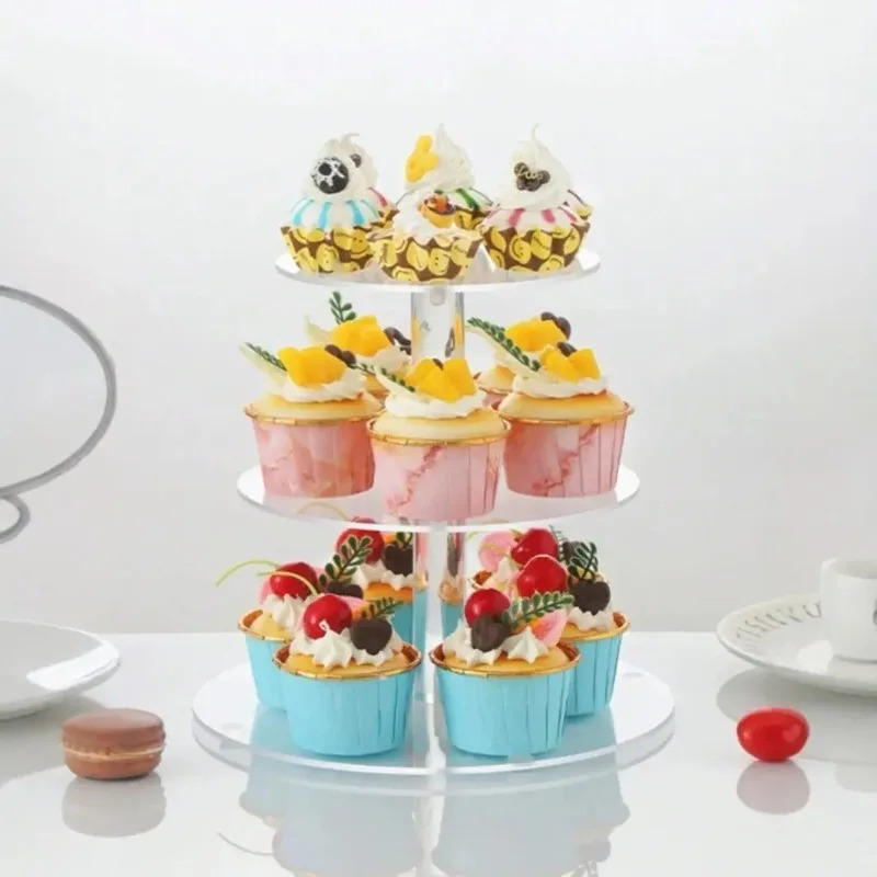 Clear Acrylic 3-5 Tier Cupcake - Cupcake Stand Tier บทวิจารณ์และราคา