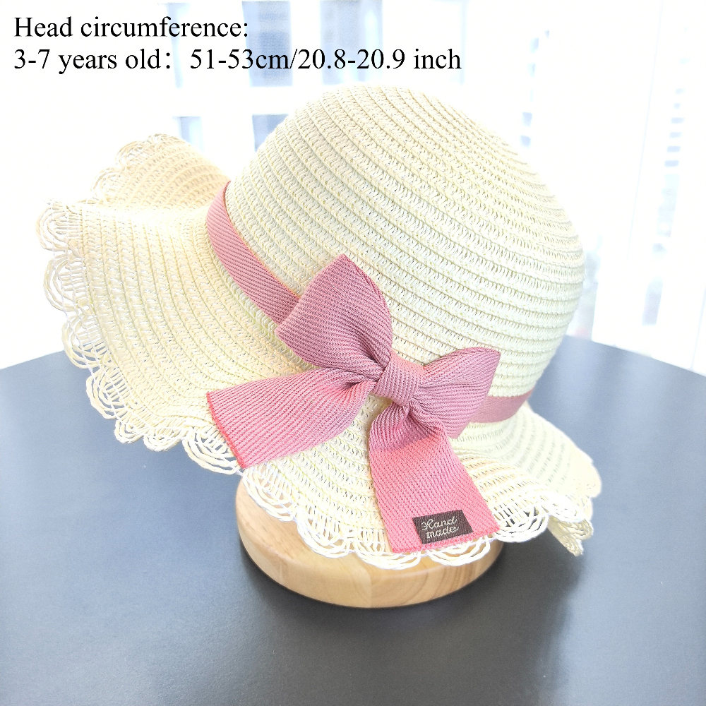 Girls 2pcs Straw Hat Solid Col - Paper Straw Color บทวิจารณ์และราคา