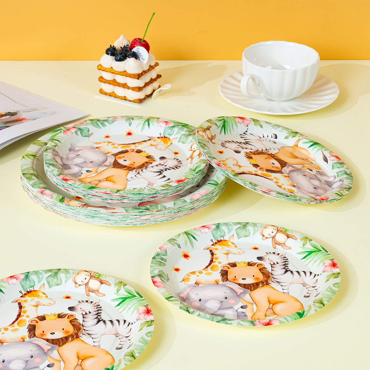 Jungle Safari Animal Paper Pla - Event Party บทวิจารณ์และราคา