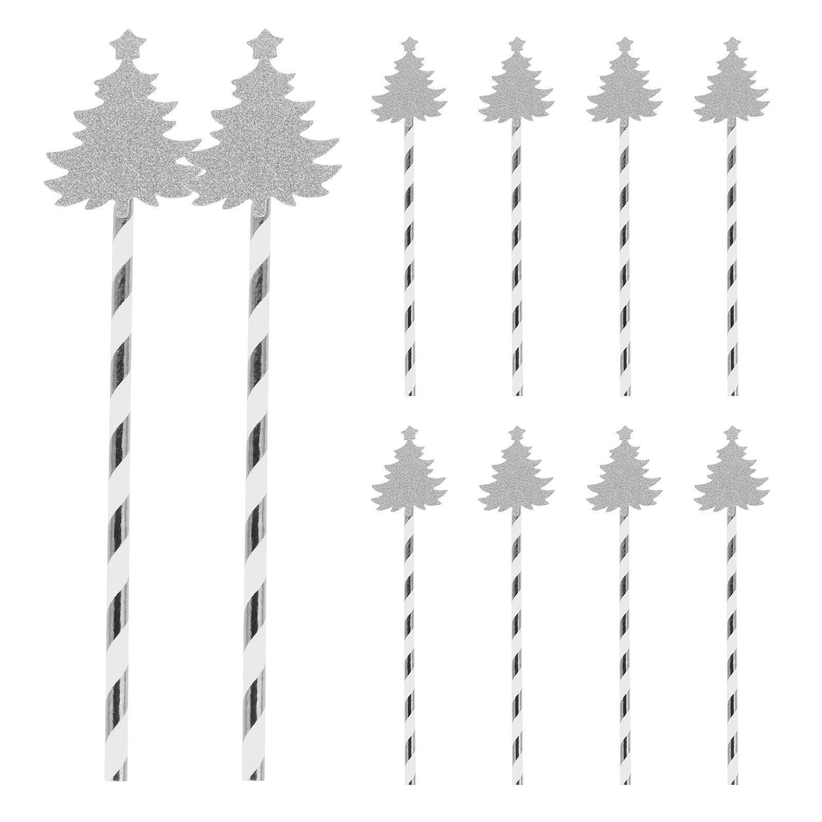 25Pcs Christmas Tree Design Pa - Paper Straw Color บทวิจารณ์และราคา