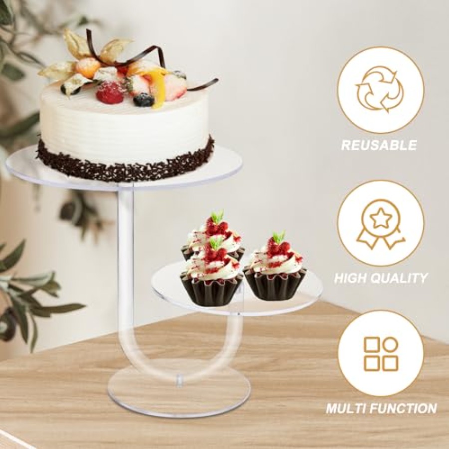 2 Tier Clear Cake Stand Acryli - Cupcake Stand Tier บทวิจารณ์และราคา