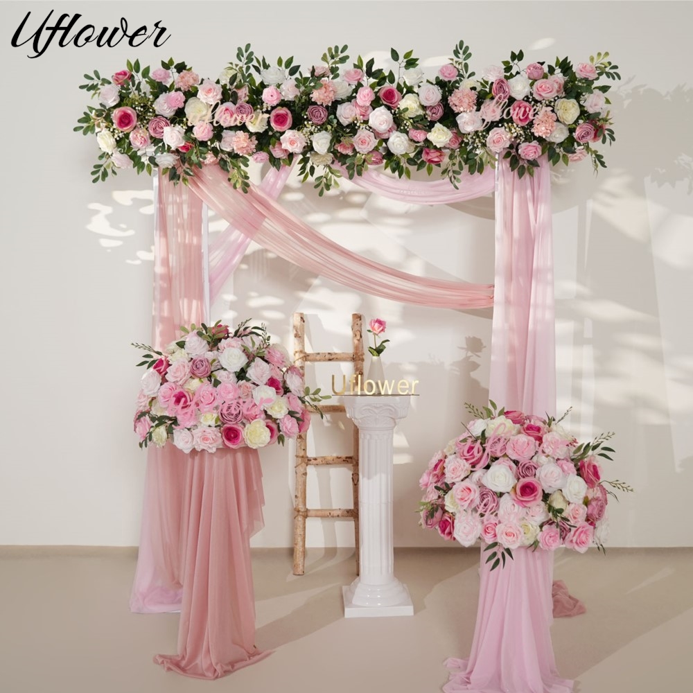 Uflower Pink Rose Greenery Han - Flower Wall Panel บทวิจารณ์และราคา