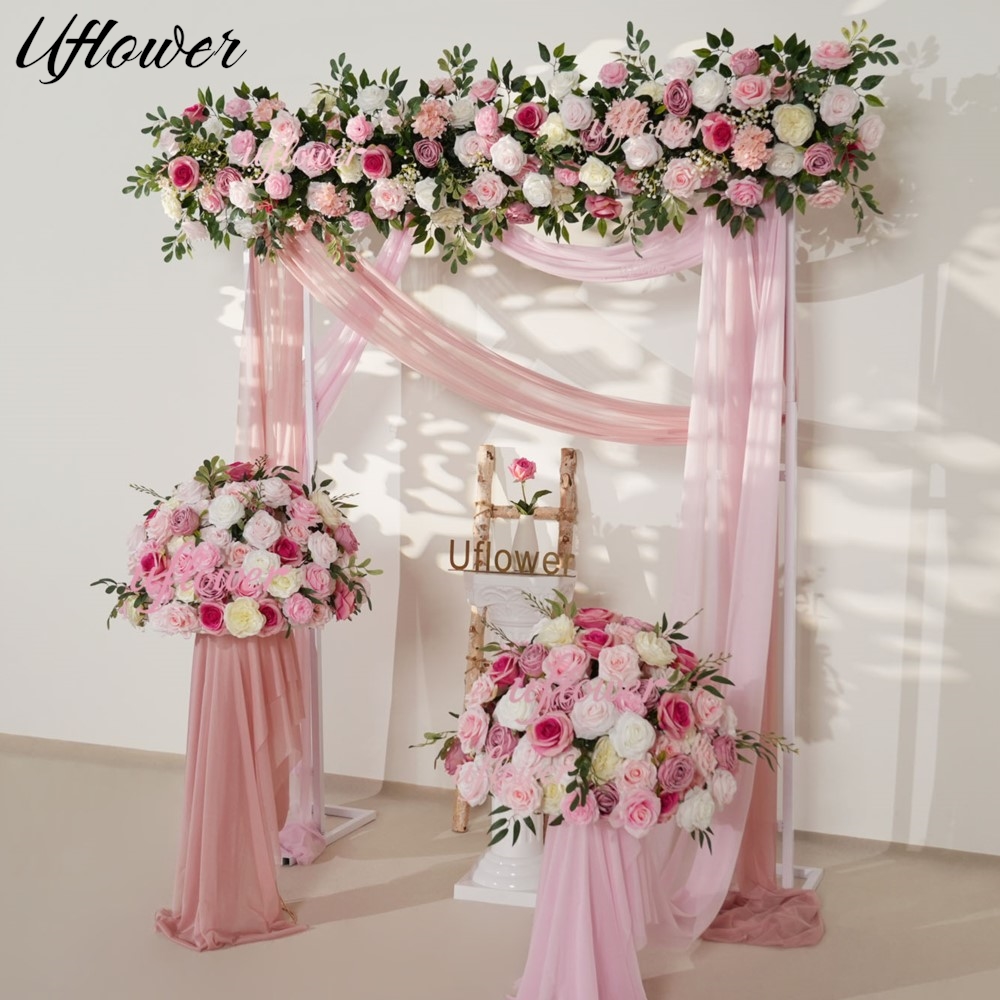 Uflower Pink Rose Greenery Han - Flower Wall Panel บทวิจารณ์และราคา