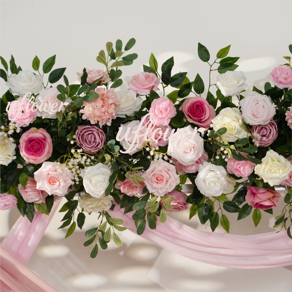 Uflower Pink Rose Greenery Han - Flower Wall Panel บทวิจารณ์และราคา