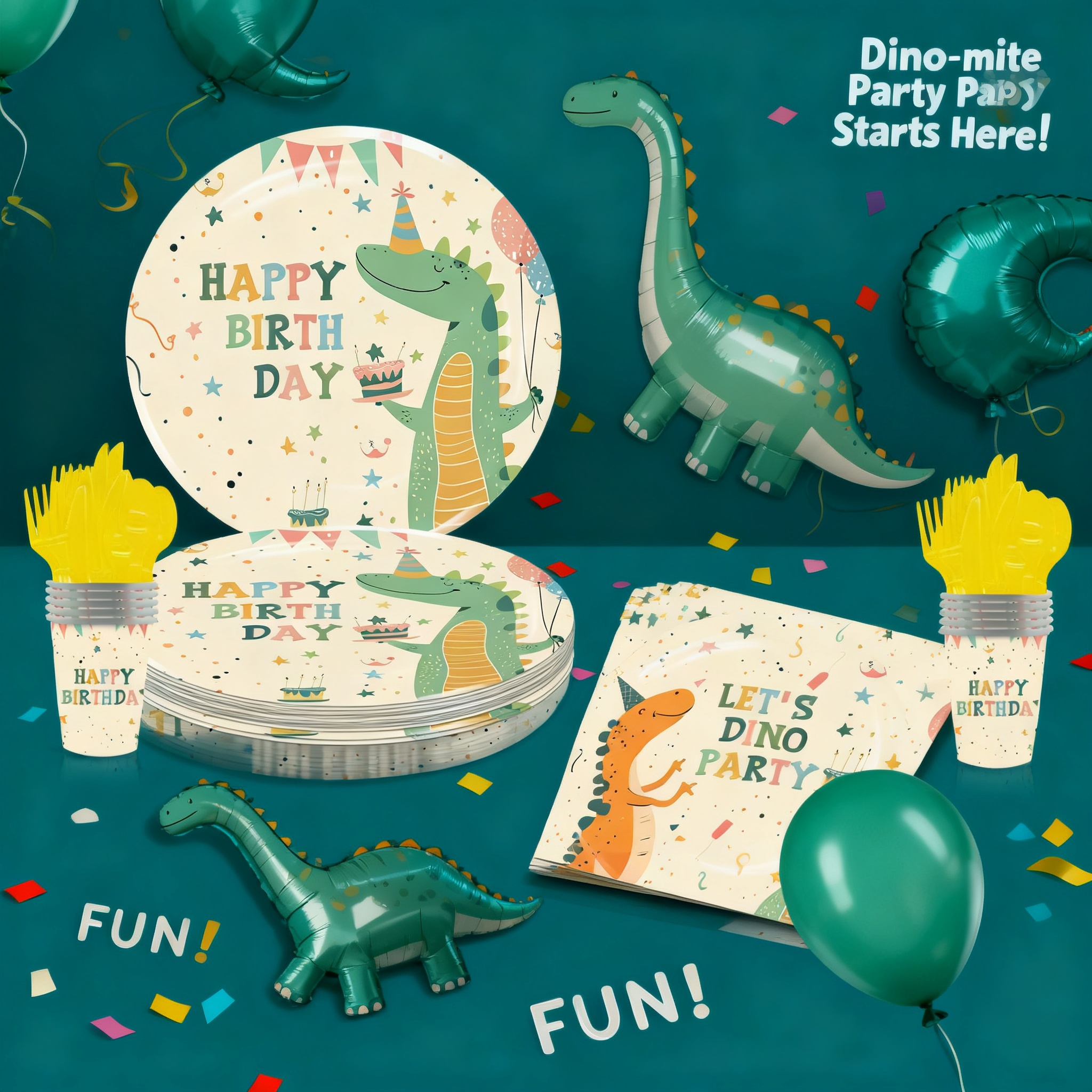 Cartoon Dinosaur Party Disposa - Table Cloth Disposable บทวิจารณ์และราคา