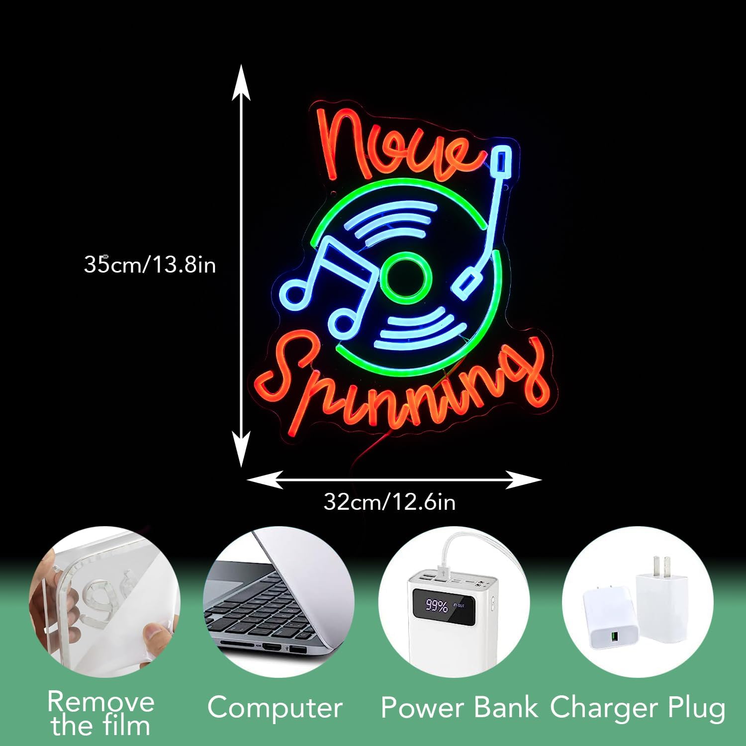 Record Neon Sign USB LED Neon  - Neon Sign Party บทวิจารณ์และราคา