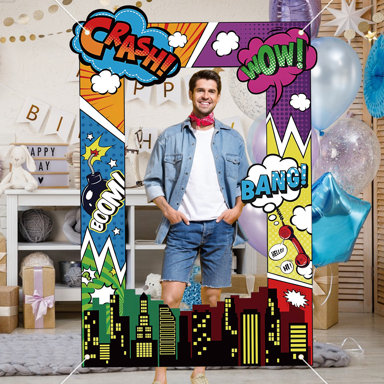 Super Hero Photo Prop Hero Bir - Photo Booth Frame บทวิจารณ์และราคา