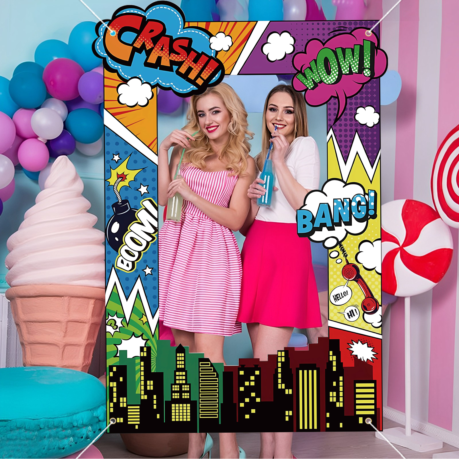 Super Hero Photo Prop Hero Bir - Photo Booth Frame บทวิจารณ์และราคา