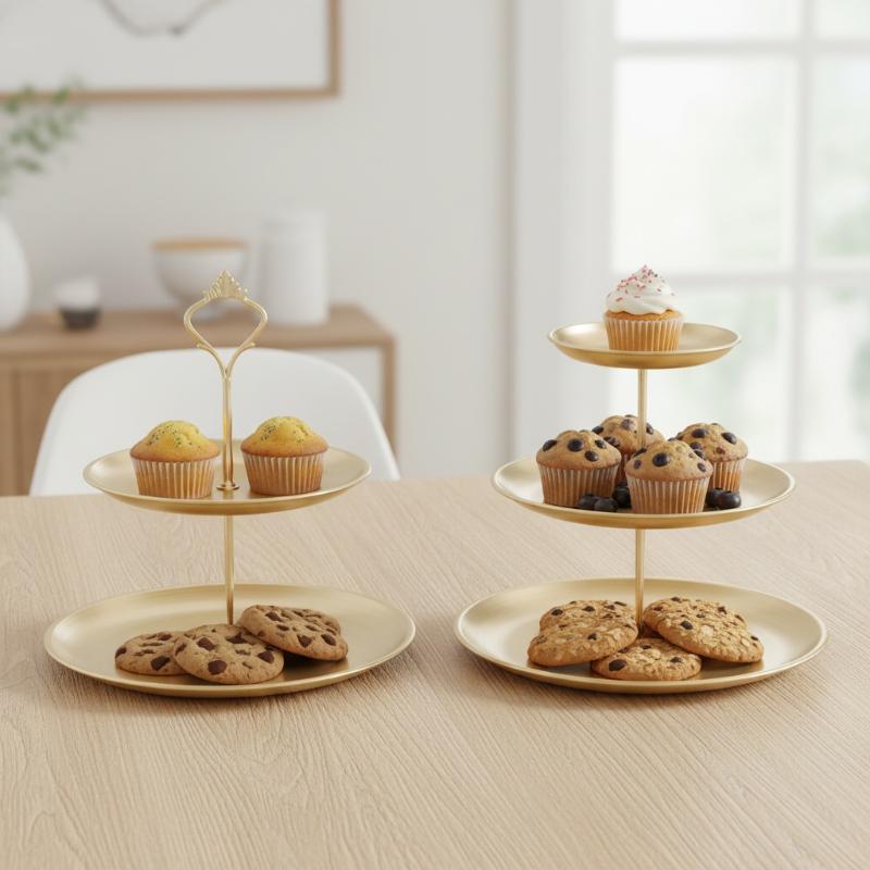 Gold Silver 2/3-Tier Cake Stan - Cupcake Stand Tier บทวิจารณ์และราคา