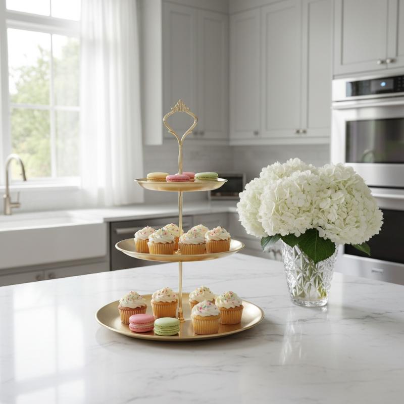 Gold Silver 2/3-Tier Cake Stan - Cupcake Stand Tier บทวิจารณ์และราคา