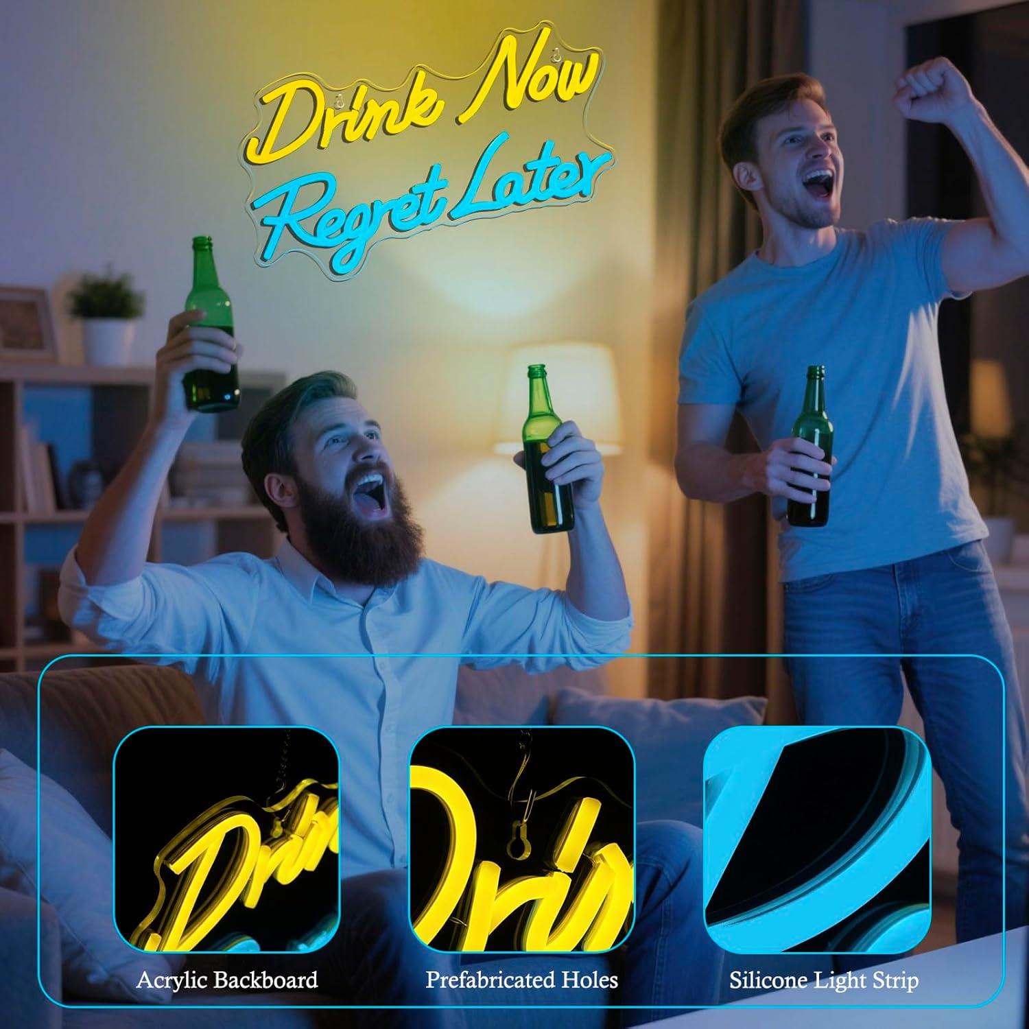 Beer Neon Sign Drink Now Regre - Neon Sign Party บทวิจารณ์และราคา