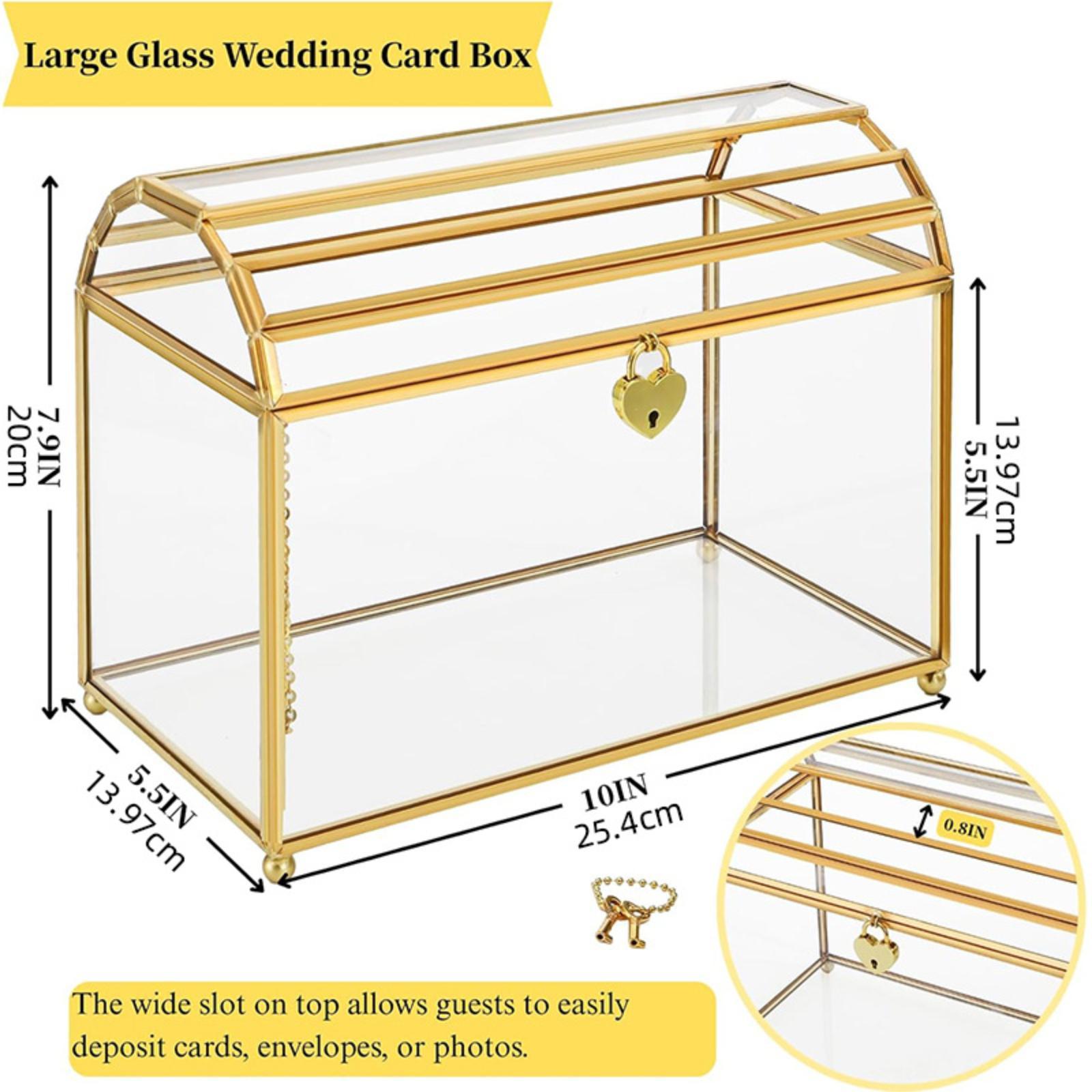 Glass Wedding Card Box Storage - Event Party Box บทวิจารณ์และราคา