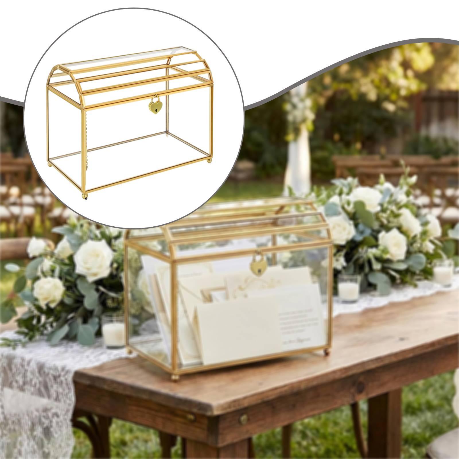 Glass Wedding Card Box Storage - Event Party Box บทวิจารณ์และราคา