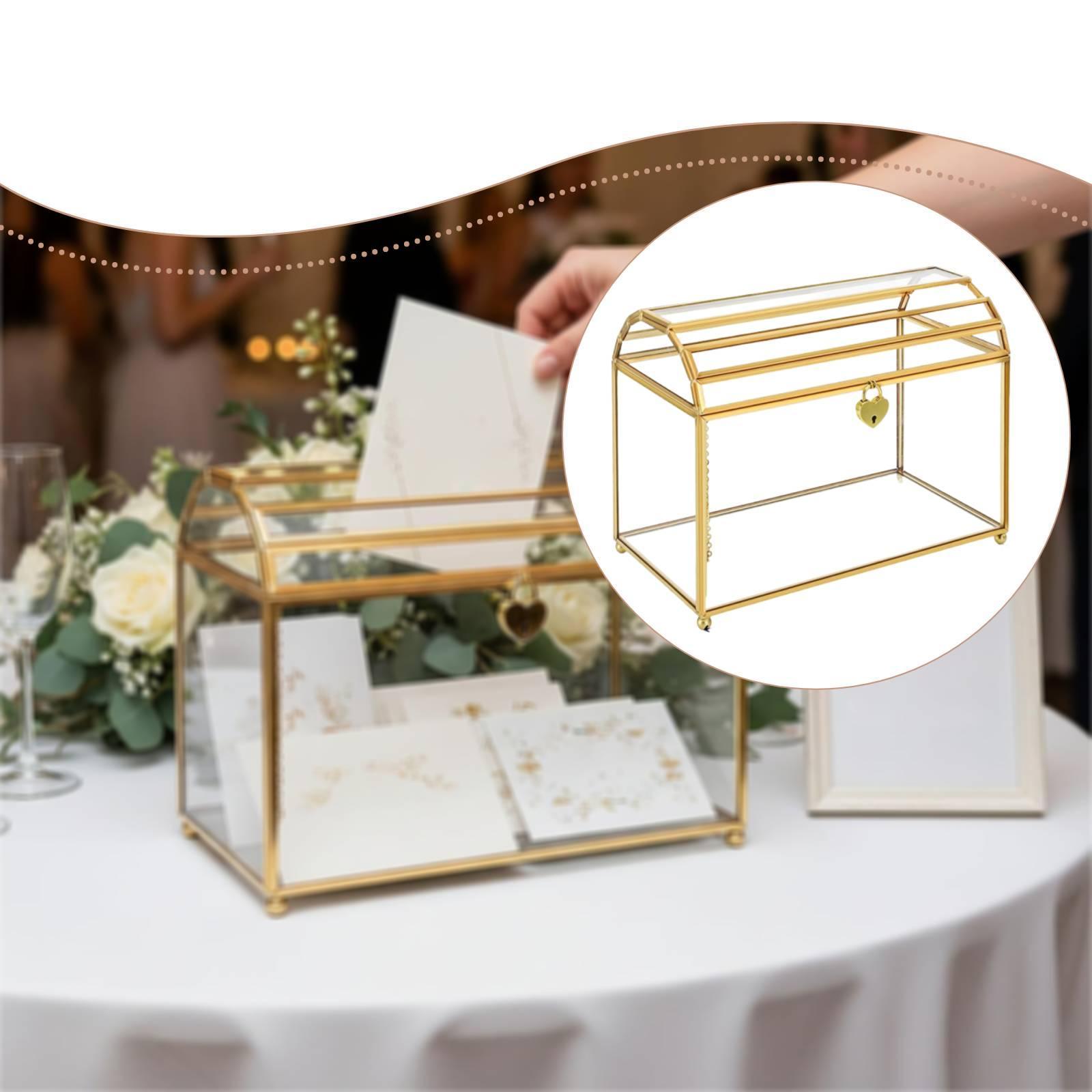Glass Wedding Card Box Storage - Event Party Box บทวิจารณ์และราคา