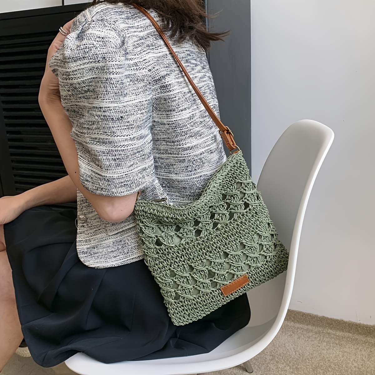 Chic Handmade Paper Straw Cros - Paper Straw Color บทวิจารณ์และราคา