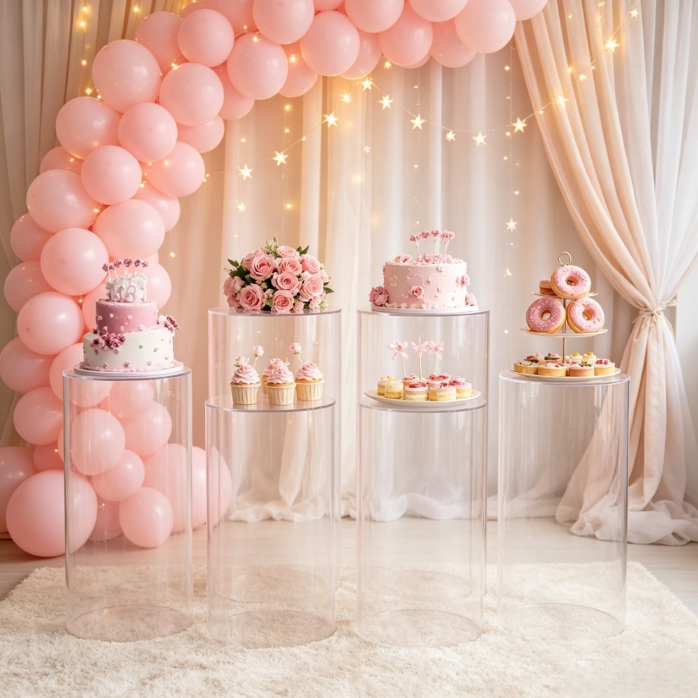 3/5Pcs White Cylinder Pedestal - Event Party บทวิจารณ์และราคา