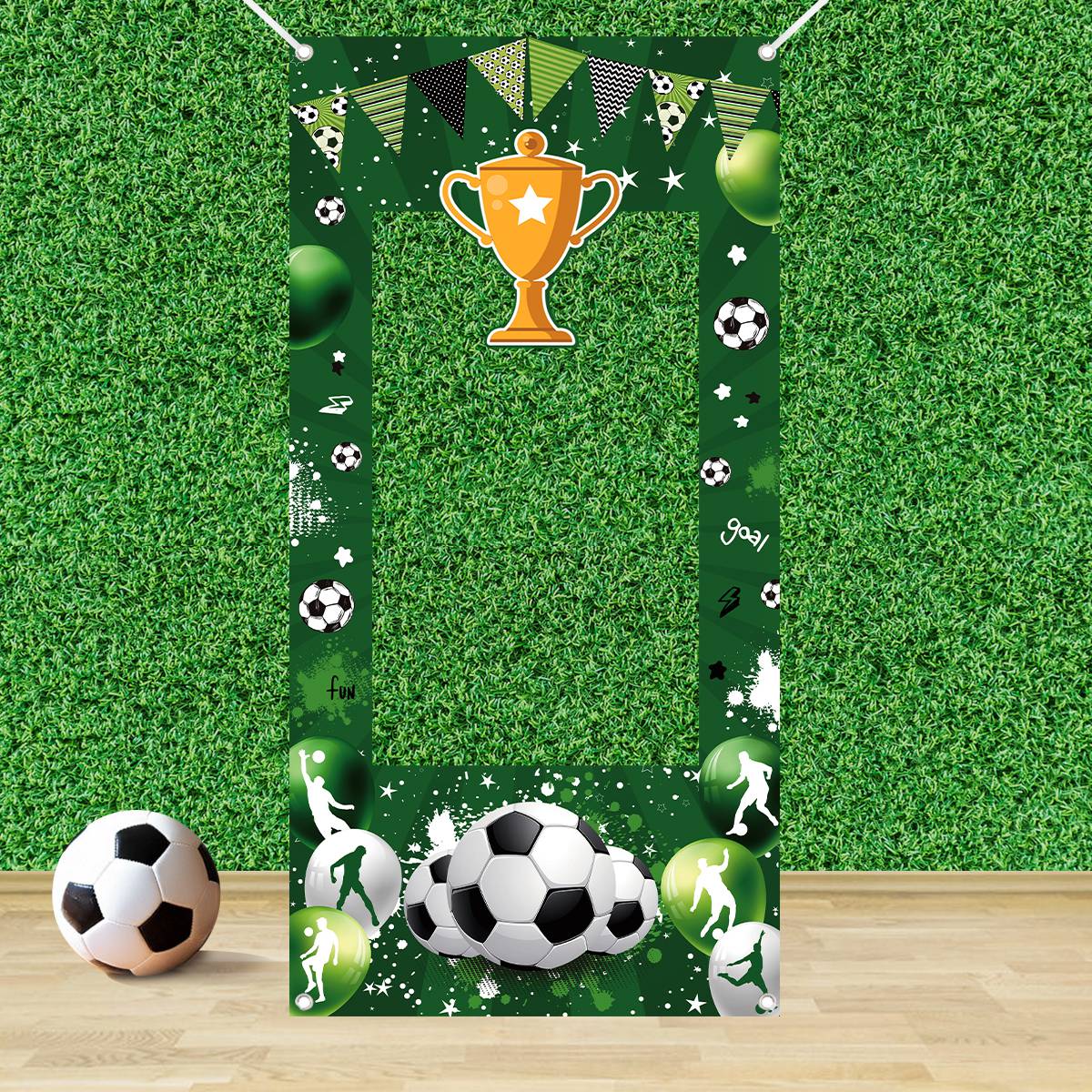 1pc Green Soccer Decorative Ph - Photo Booth Frame บทวิจารณ์และราคา