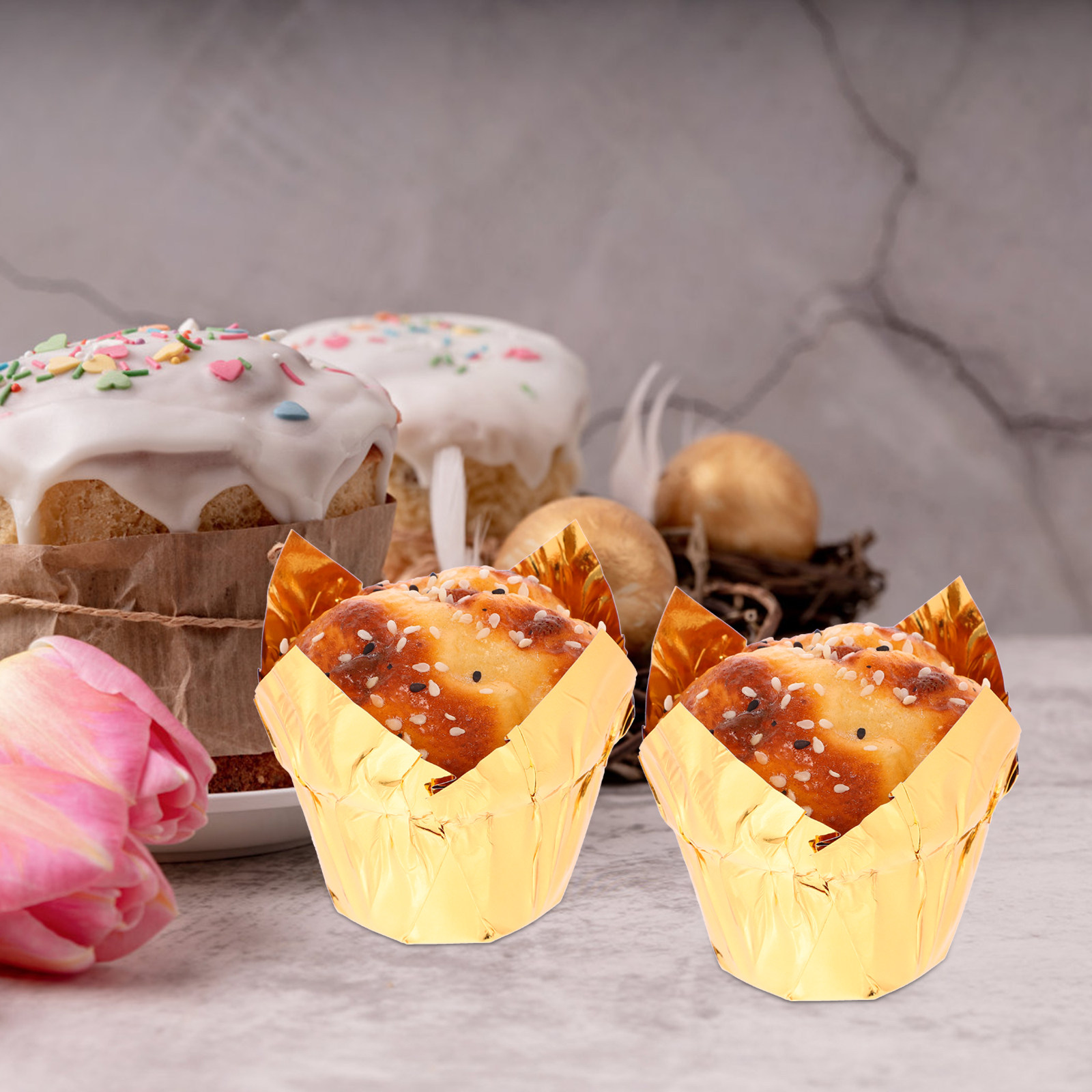 50Pcs Muffin Cup Heat-Resistan - Plastic Cup 50Pcs บทวิจารณ์และราคา