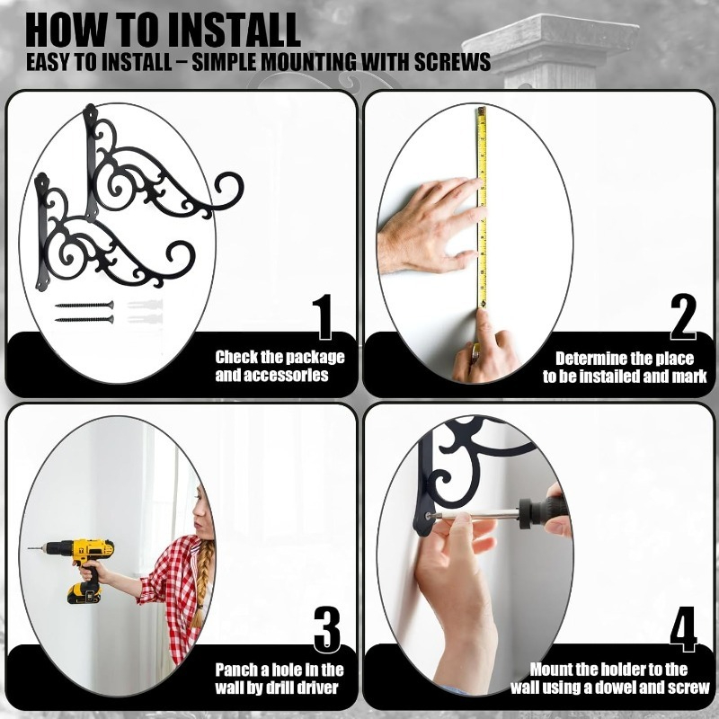 1PC Wall Mounted Bracket Iron  - Flower Wall Panel บทวิจารณ์และราคา