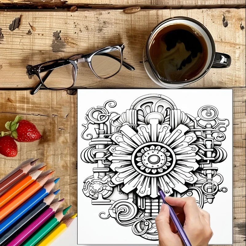 Coloring Book Steampunk Flower - Supply Event บทวิจารณ์และราคา