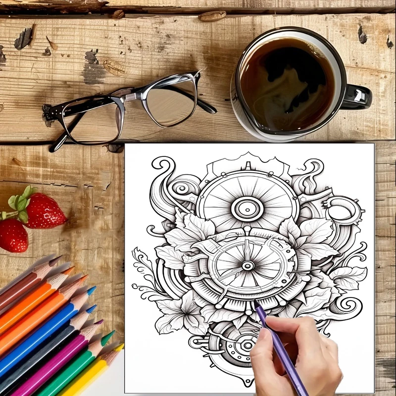Coloring Book Steampunk Flower - Supply Event บทวิจารณ์และราคา