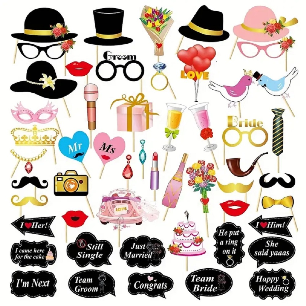 53pcs Wedding Photo Booth Prop - Photo Booth Frame บทวิจารณ์และราคา